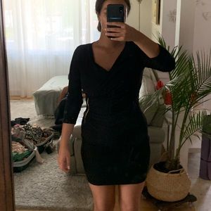 Black midi dress with sleeves